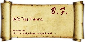 Bódy Fanni névjegykártya