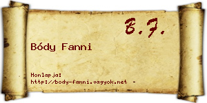 Bódy Fanni névjegykártya
